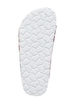 Muiltjes in een speels geprint dessin ECRU-KLEURRIJK