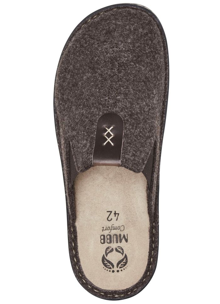Mubb pantoffels met elastische banden aan de zijkanten BRUIN