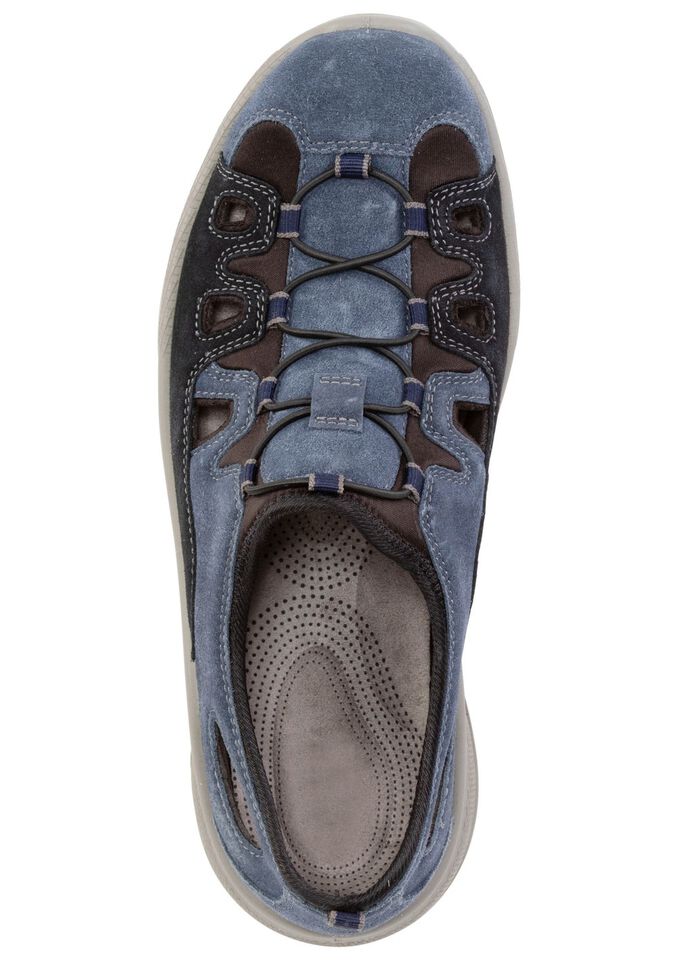 GINO GALANTE pantoffels met elastische decoratieve vetersluiting BLAUW