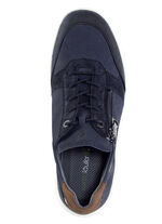Waldläufer veterschoen van nubuckleer met suède details DONKERBLAUW-ECRU-BRUIN