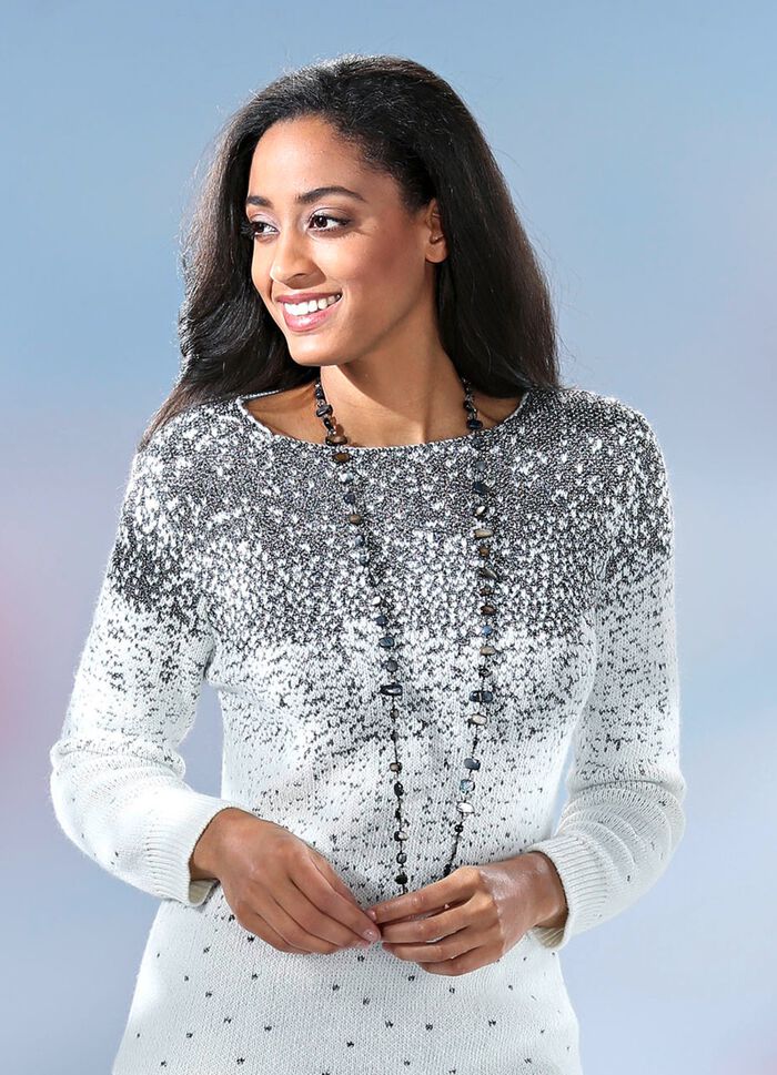 Halsketting met schelp en kristallen steentjes 