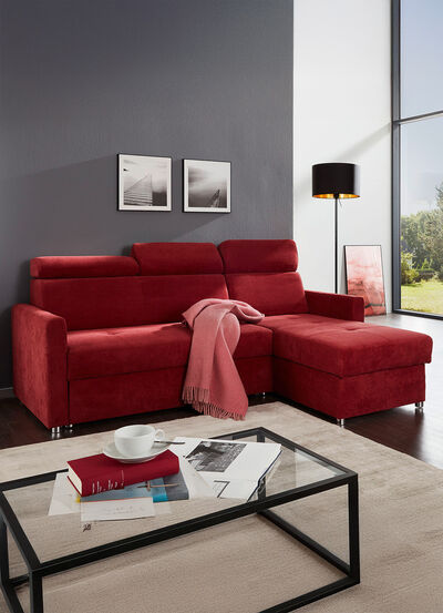 Gestoffeerde hoek met slaapfunctie en bedstee 