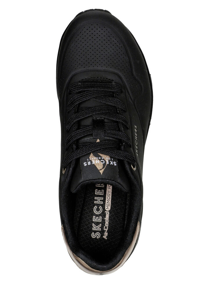 SKECHERS, comfortabele damessneakers, met zichtbaar luchtkussen SCHWARZ-GOLD