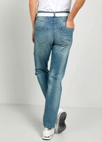 Jeans met studs langs de zijnaad 