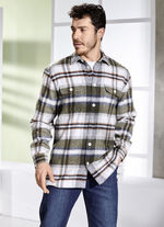 Geruit overshirt KAKI-WOLWIT GERUIT