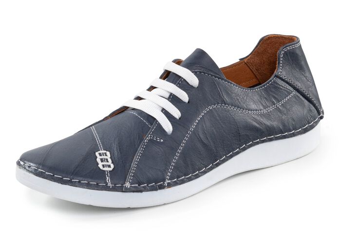 ELENA EDEN veterschoen met gekreukelde structuur en decoratieve naden 