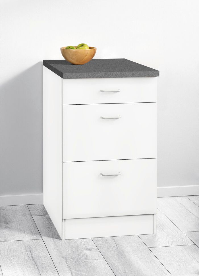 Onderkast met 1 lade en 2 uitschuifbare delen 