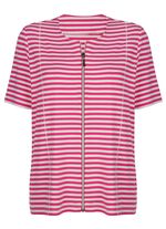 Overhemdjack met garengeverfd gestreept dessin 