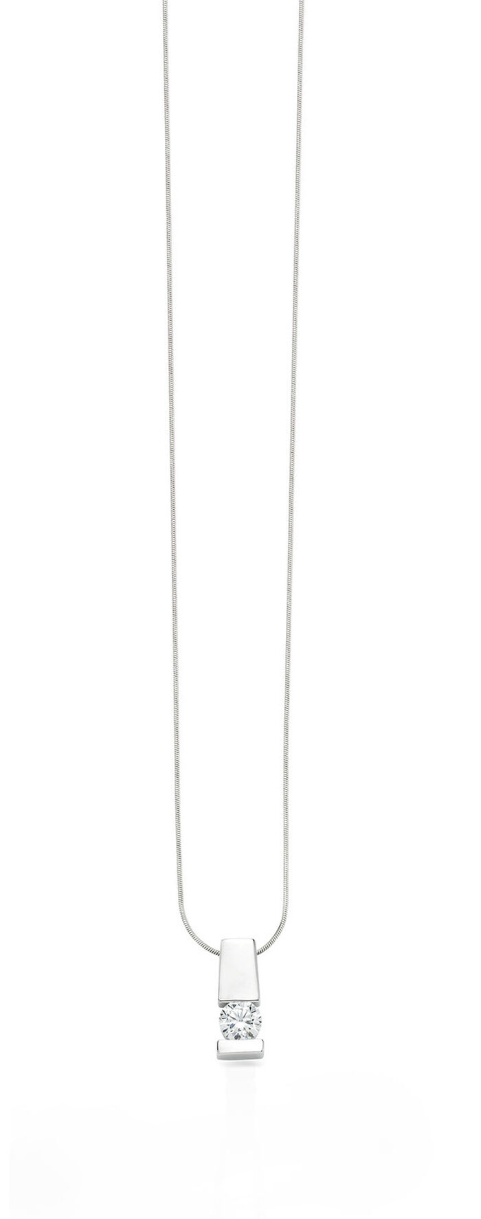 Elegante hanger in witgoud met diamant 
