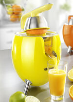 Citruspers met druppelstop en automatische start/stop GEEL