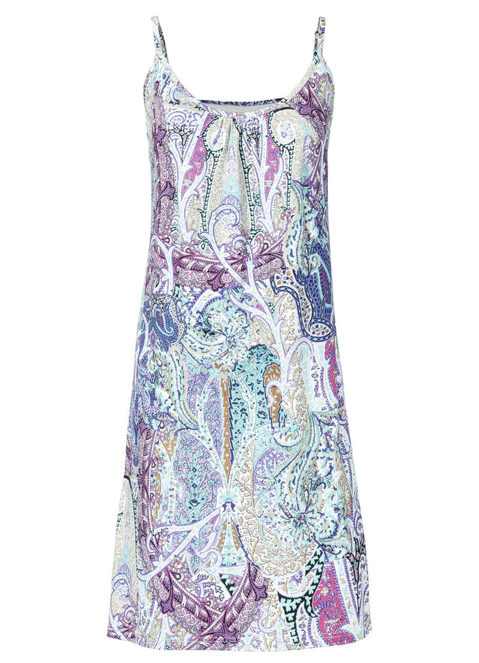 Laurina-jurk met inkjetprint en spaghettibandjes 