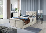 Boxspringbed met afneembare topper BEIGE