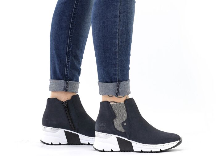 Rieker, modieuze dameslaarzen, breedte G, met rits 