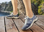 Rieker, sportieve damessneakers, met uitneembaar voetbed JEANSBLAUW/BEIGE