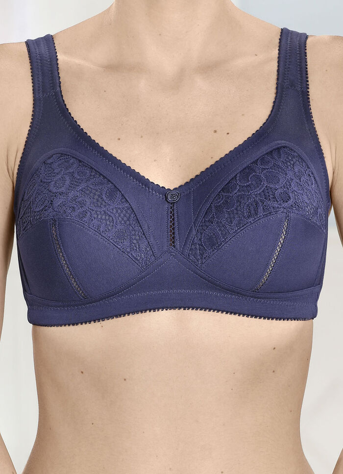 Set van twee bh's met kanten inzetstukken 1X MARINE, 1X WEISS