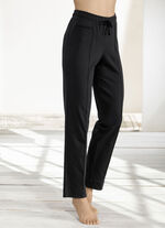 Comfortabele broek met elastische tailleband ZWART