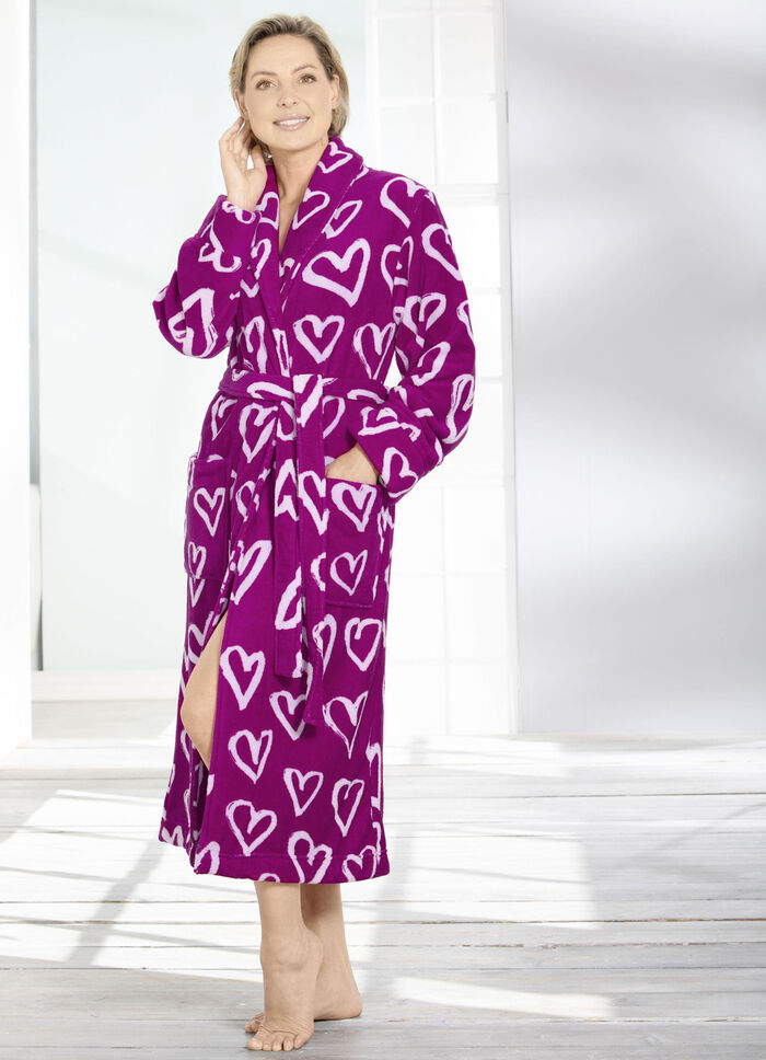 Badjas met leuke hartjesprint 