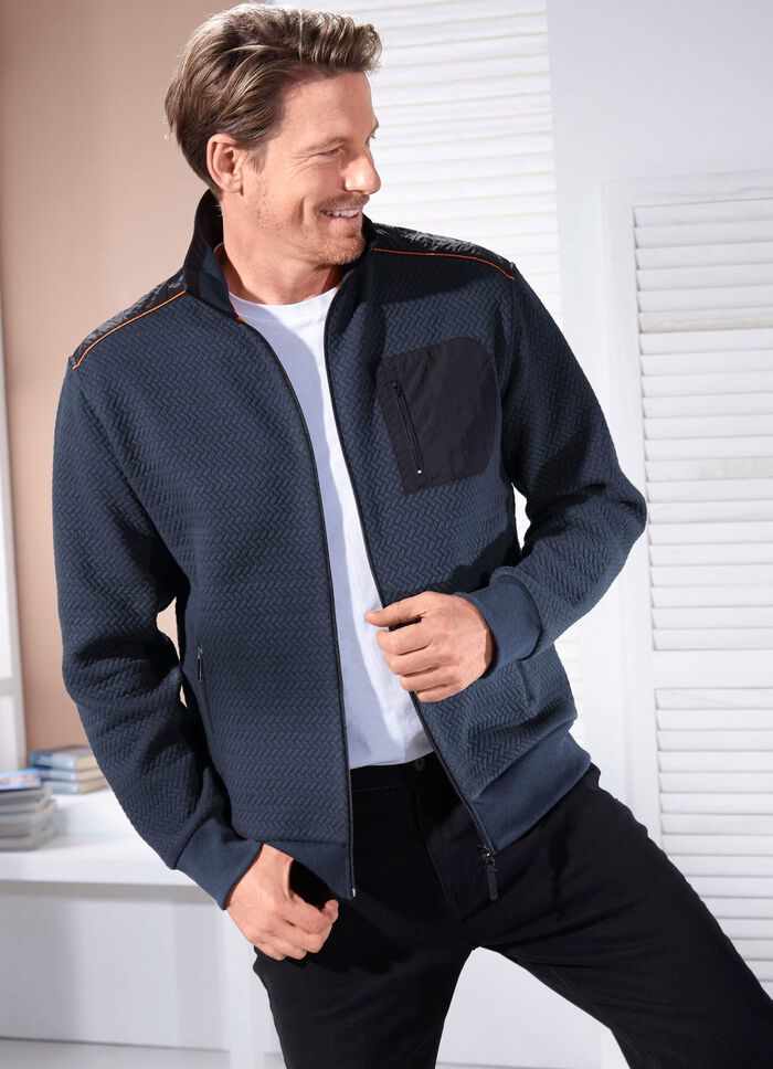 Sweatjack van gestructureerde stof 