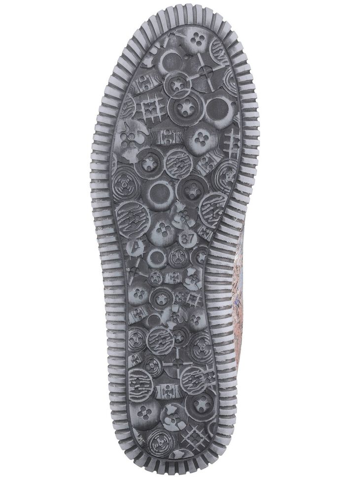 Gemini sneakers gemaakt van deels gebloemd rundleer TAUPE-MULTICOLOR