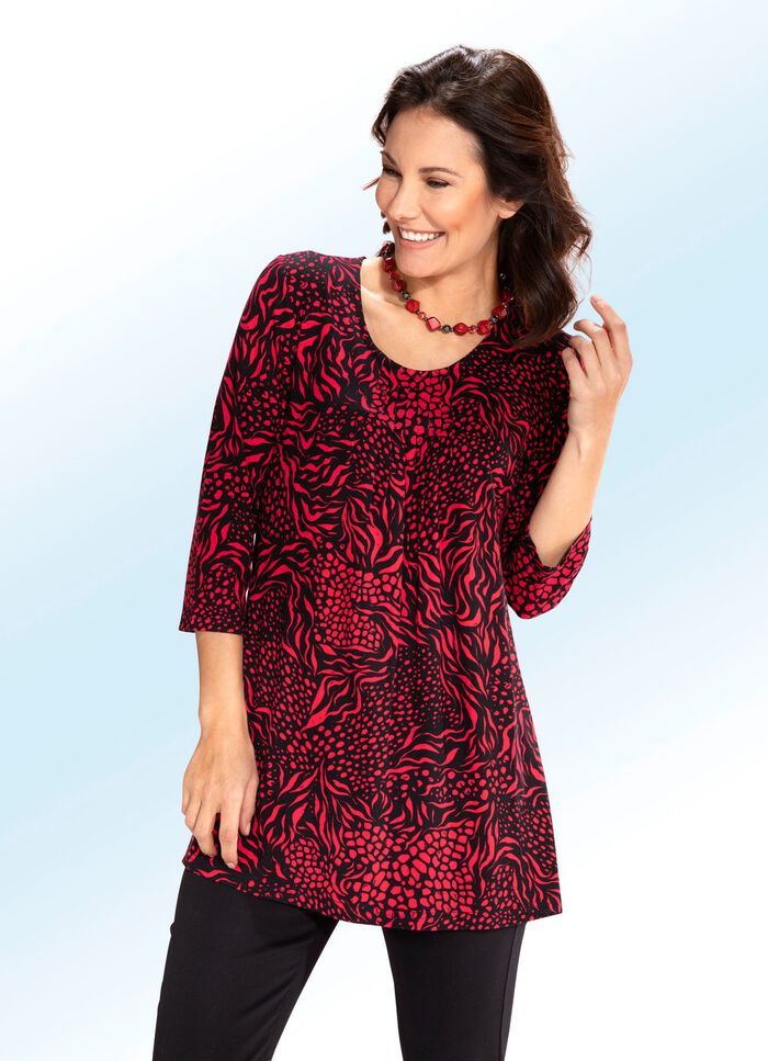 Lang shirt met plooien in 3 kleuren 