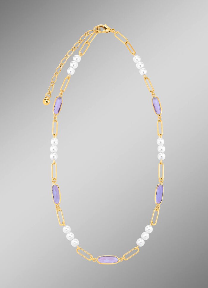 Sieradenset, 3-delig, van messing met kristalstenen 