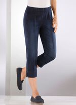 Capri-jeans met elastische plooien 
