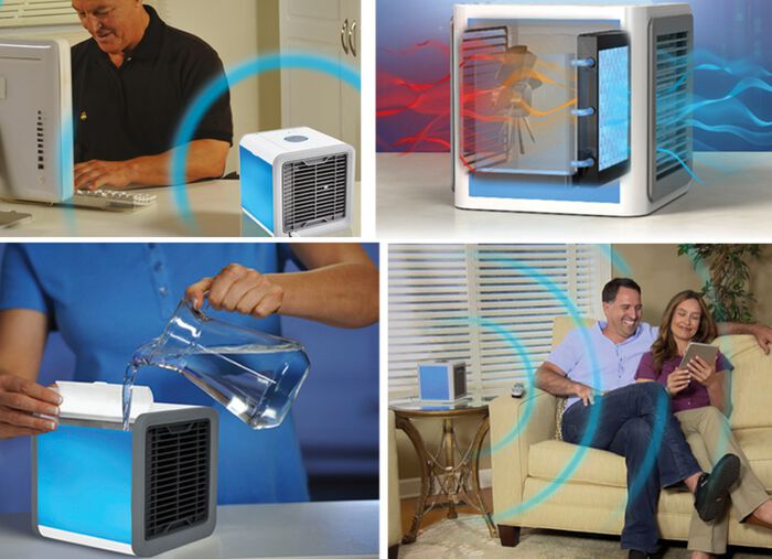 Arctic Air luchtverfrisser met Hydro-Chill-technologie, zonder chemische middelen BLAUW/WIT