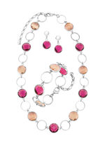 Sieradenset, 3-delig, met kristalstenen 