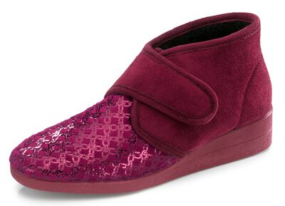 Klittenband pantoffels gemaakt van velours materiaal 