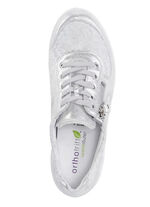 Waldläufer veterschoen van elastisch materiaal met bloemenprint ZILVERWIT