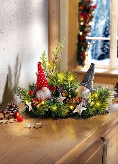 Verlicht bloemstukje, werkt op batterijen 