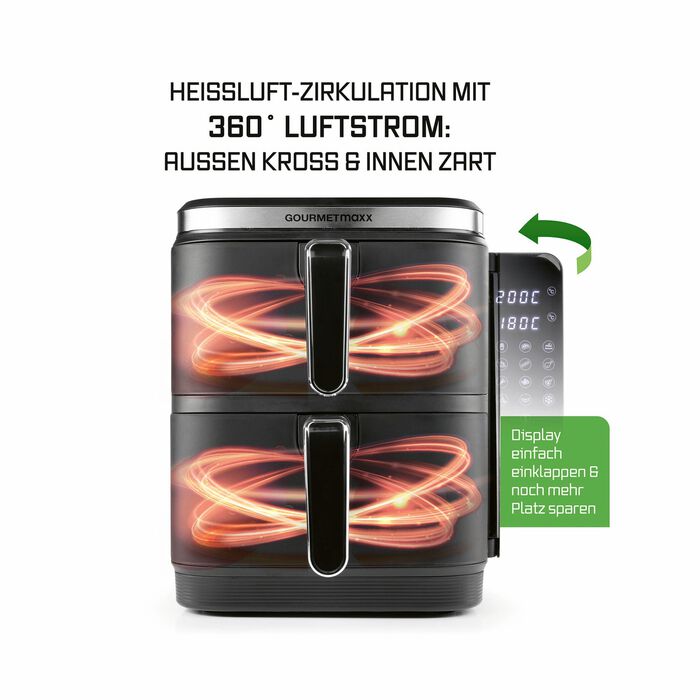 Digitale dubbelkamer heteluchtfriteuse &ldquo;FryUP&rdquo; WIT