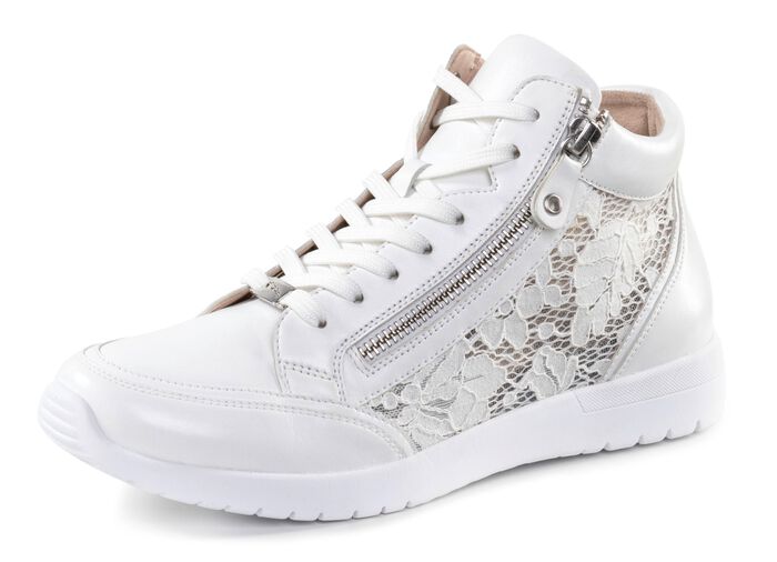 ELENA EDEN, chique dameslaarzen, breedte G, met uitneembaar voetbed WEISS