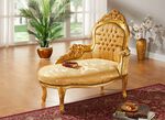 Chaise longue met massief houten frame GOUD