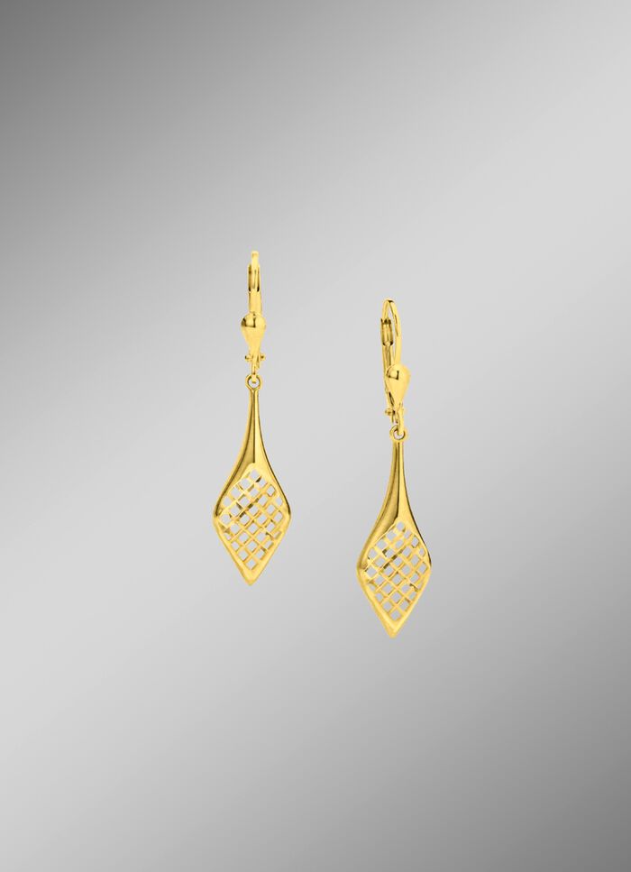 Beweegbare, opengewerkte en glanzende oorbellen 