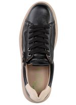 ELENA EDEN veterschoen met velours afwerking ZWART-BEIGE