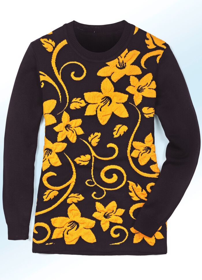 Trui met jacquardmotief en cloqu&eacute;-effecten 