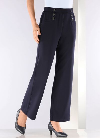 Broek met decoratieve sierknopen 