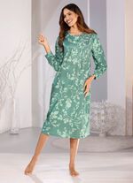 Nachthemd, tot op de kuit, met geknoopte manchetten 