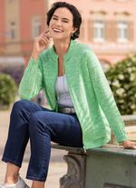 Vest met gebreide bandversiering en zakken 