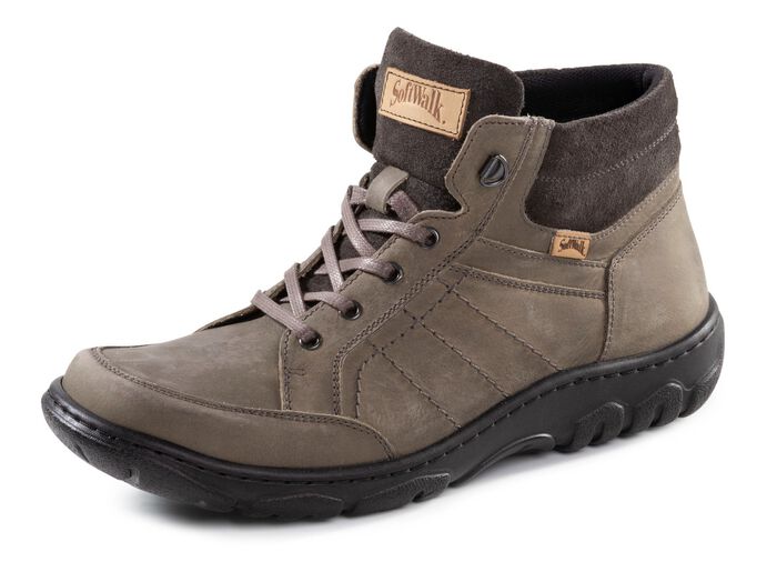 Veterlaars gemaakt van nubuck en su&egrave;de leer KAKI