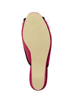 ELENA EDEN, chique damesmuiltjes, breedte G, met imitatiebont pompon ROOD