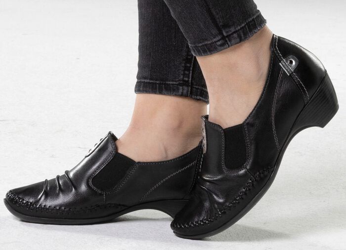 ELENA EDEN, stijlvolle damespumps, wijdte G, met uitneembaar voetbed ZWART