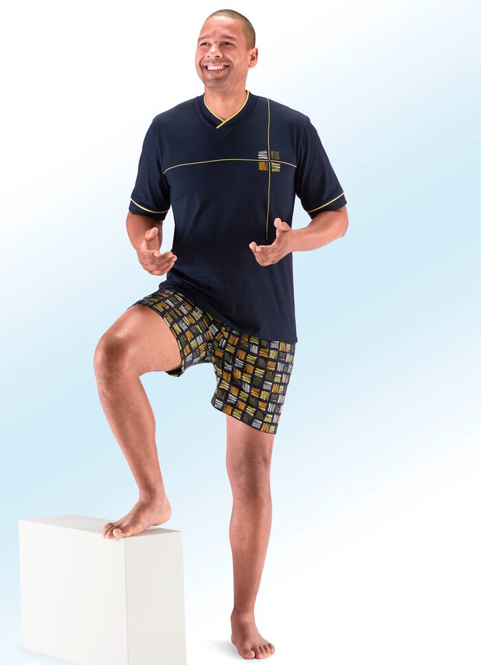 Shorty met V-hals en print 