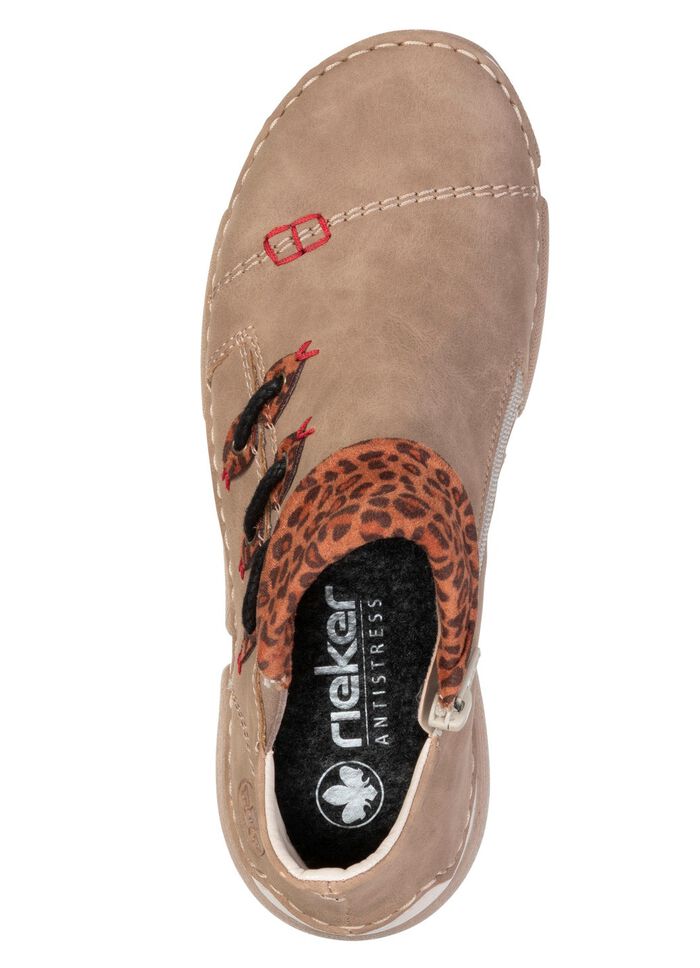 Rieker, trendy dameslaarzen, winterschoenen, met rits TAUPE-BRUIN