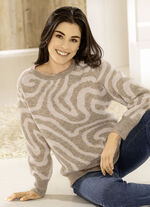 Trui in jacquarddessin ZANDBEIGE