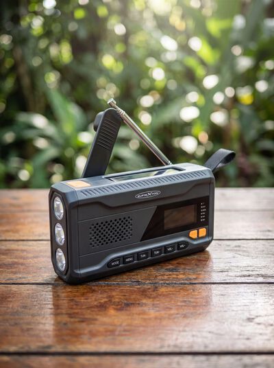 Solar crankradio met DAB+ en FM-tuner 
