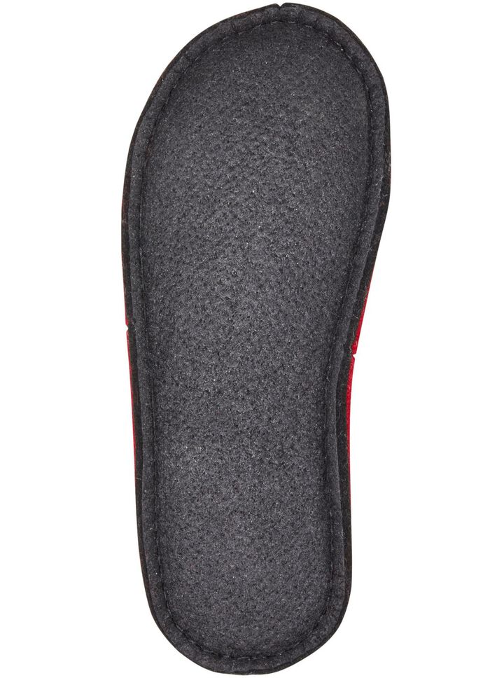 Klassieke damespantoffels, breedte H, met schattige kattenapplicatie ROOD