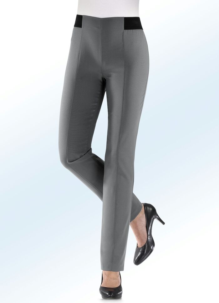 Broek met speciale bandafwerking MIDDENGRIJS GEM.
