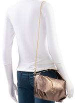 Laurina tas van generfd kalfsnappaleer BRONS